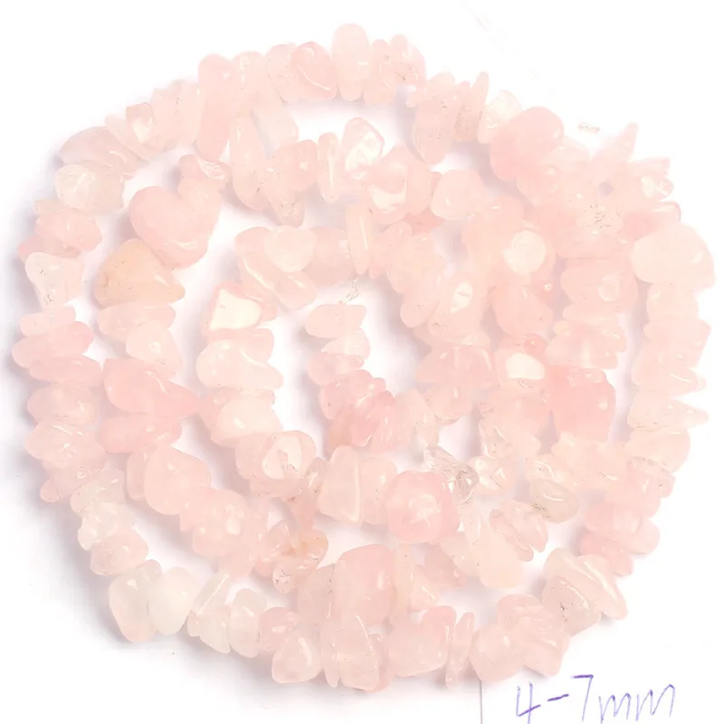 Rose Quartz Высокое качество 5-8 мм чип Форма 41 различные материалы натуральный камень DIY драгоценные камни ювелирные изделия свободные бусины 17 дюймов wj69 - Цвет: Rose Quartz