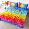 BlessLiving Lava Bedding Set Marble Duvet Cover Golden Blue Magma Bed Cover Set Queen Colorful Pigment Art Bed Linen 3-Piece 1