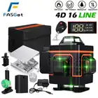 Лазерный уровень FASGet 3D 4D, 12, 16 линий, горизонтальный и вертикальный перекрестный супермощный автоматический самонивелирующийся лазерный уровень с зелеными линиями