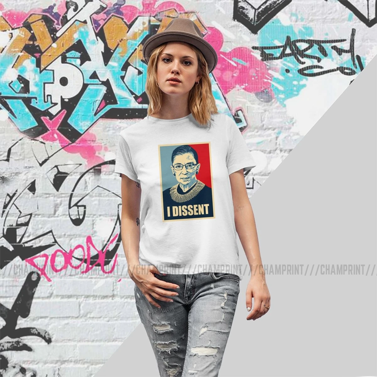 Женская футболка с надписью I Dissent Notorious RBG Рут Бадер Гинсберг феминистские топы