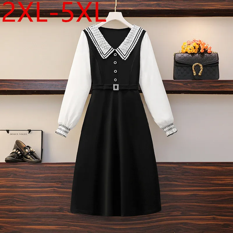 

Женское шифоновое платье с длинным рукавом, размеры 2XL, 3XL, 4XL, 5XL