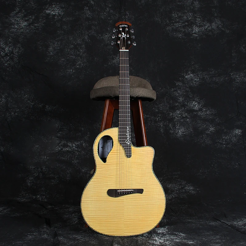 Акустическая гитара 41 дюйм ель твердая 6 струн электрическая фолк музыкальный