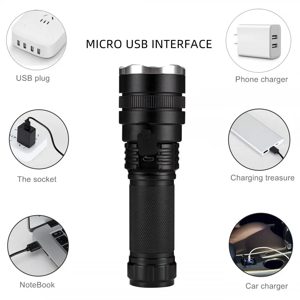 Водонепроницаемый светодиодный фонарик AloneFire H43 с зарядкой от USB xhp50 фонарь для