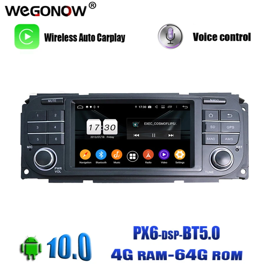 PX6 DSP Android 10 0 64 Гб ПЗУ 4 Wifi BT5.0 RDS радио GPS карта для Jeep Grand Cherokee Wrangler Chrysler Avenger Dakota