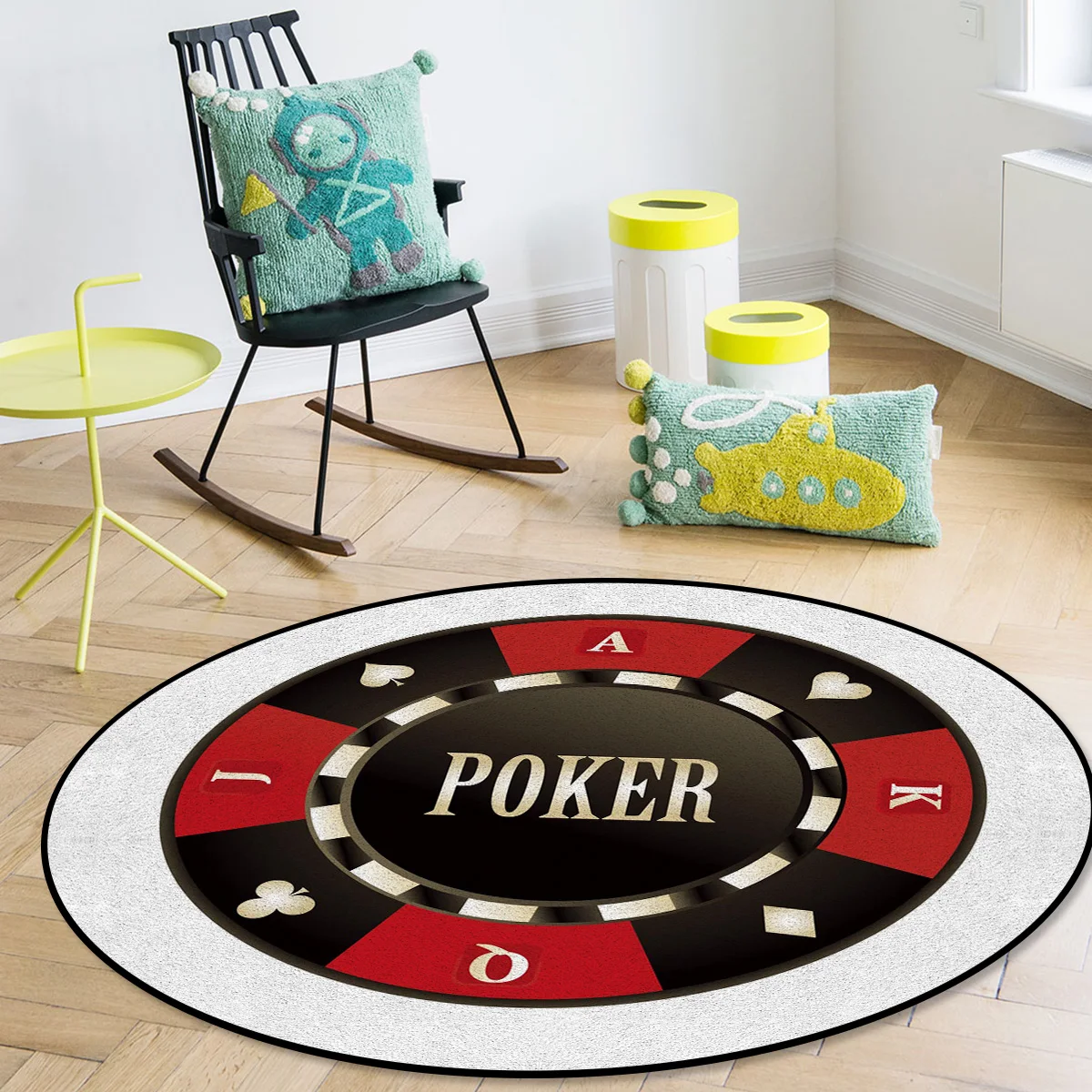 Коробке персика покер с сердцем чип круглый ковер для Гостиная детская Спальня