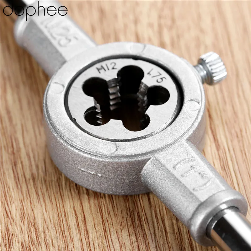 

dophee 11Pcs Die Wrench Kit Metric Screw & Die External Thread Cutting Tapping Hand Tool Set Tapping Tool Screw Tap Die Wrench