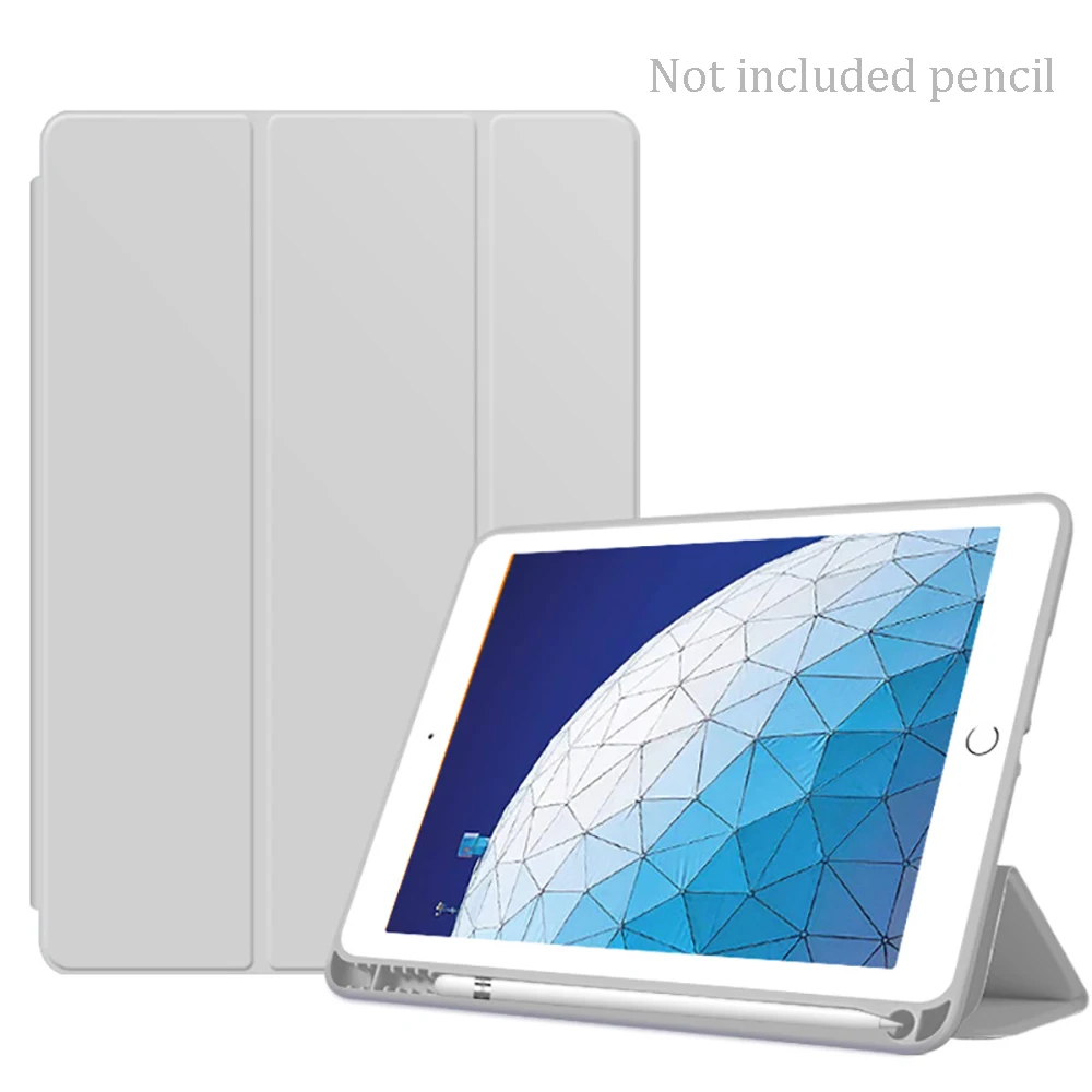 Light gray С держателем карандаша чехол для планшета для Ipad 9,7 дюймов PU силиконовый смарт-чехол Авто спящий корпус A1822 A1823 A1893 A1954 - Цвет: Light gray