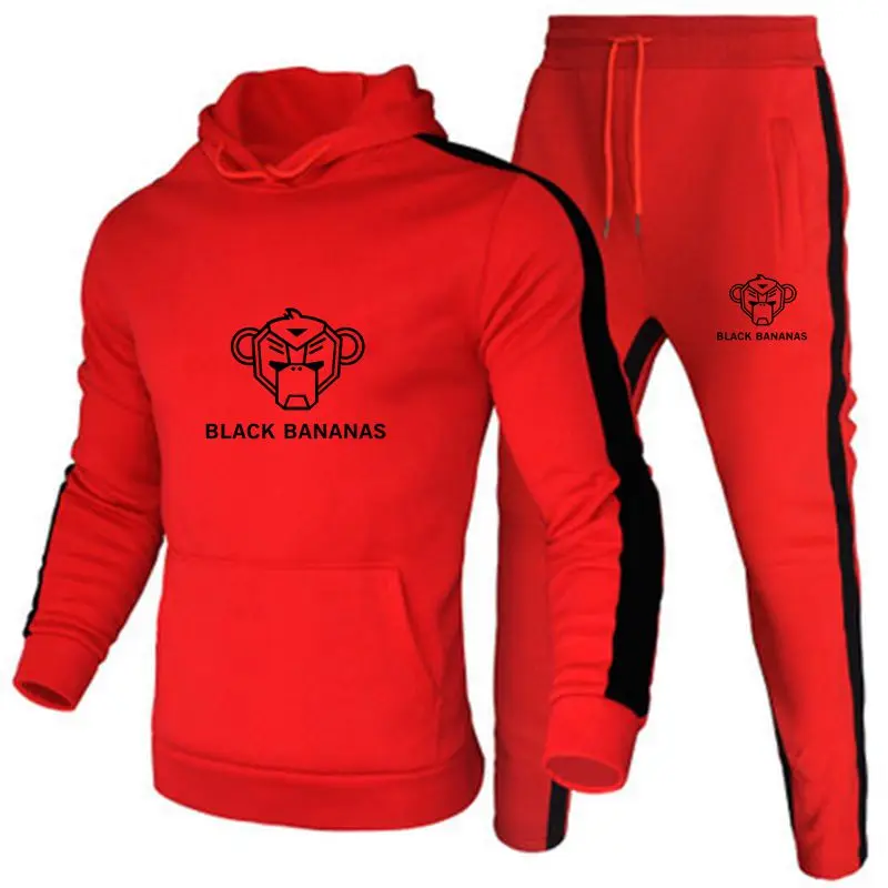 

BANANA autumn and winter men's suit hoodie + trousers sports suit casual sports shirt track suit 2021 brand cotton sportswear