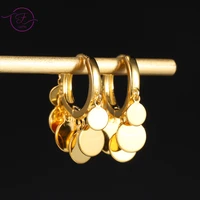 luxury round gold earrings for women 925 sterling silver hoop earrings party gift simple fashion fine gold ear jewelry