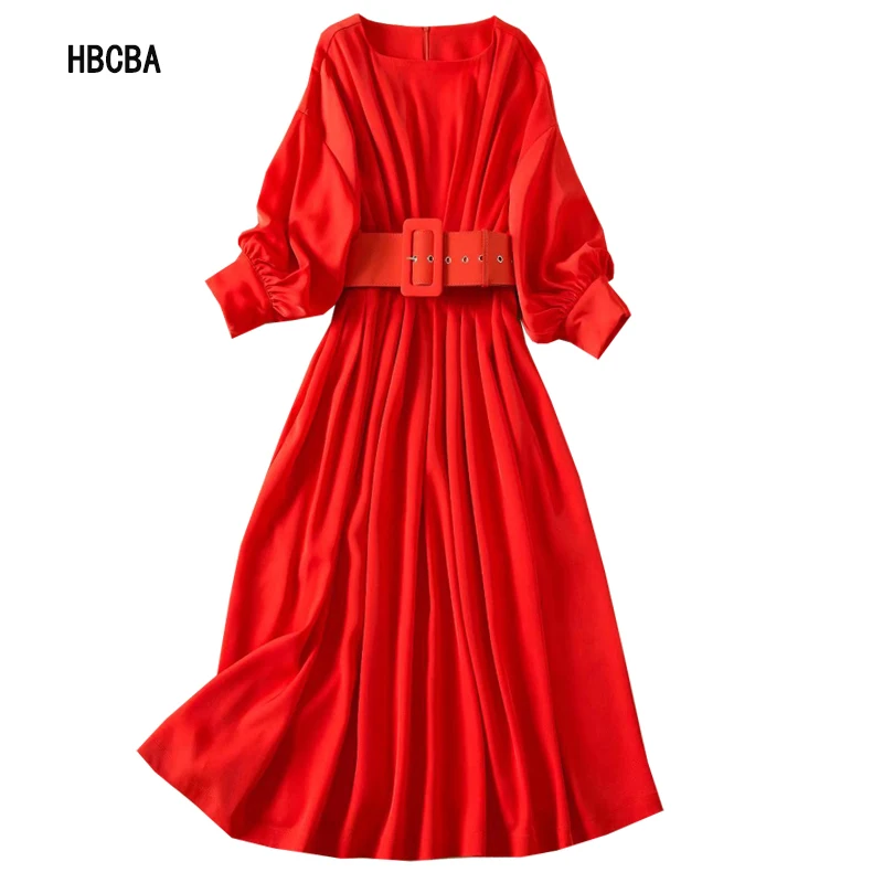 

HBCBA Fashion Designer 2022 Early Spring Catwalk New Women's French Elegant Red Temperament Dress