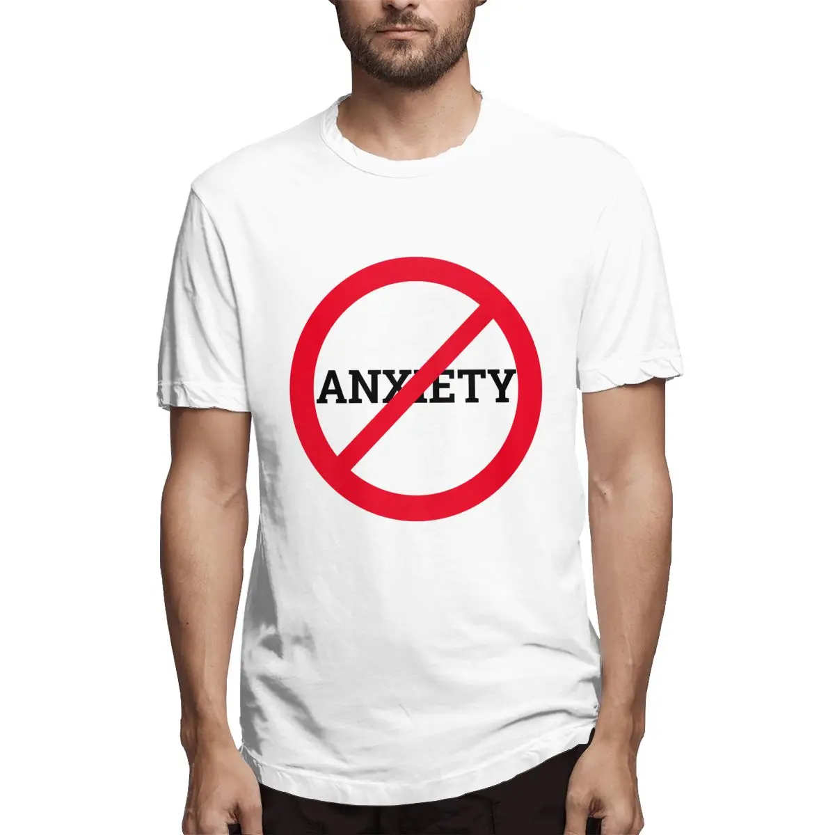 

Anti Anxiety Graphic Tee Men's Short Sleeve T-shirt Cotton Funny Tops