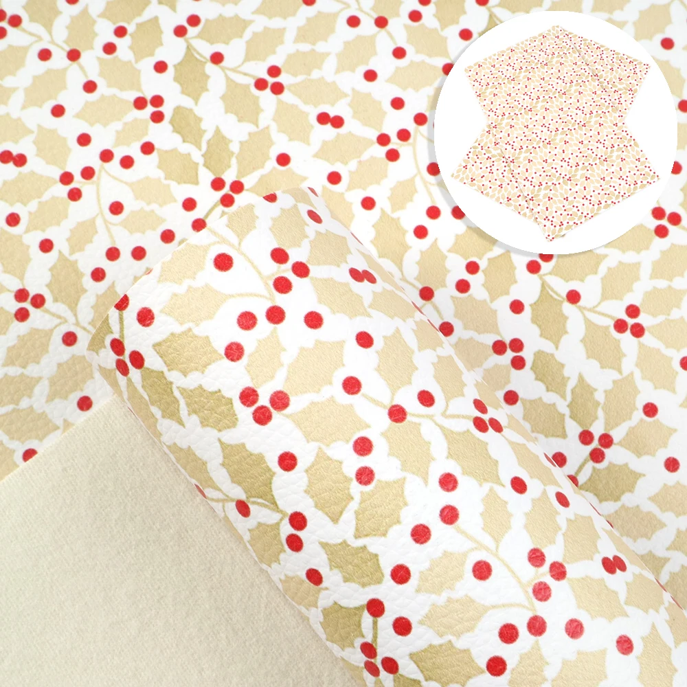 20*34 см Рождественские узоры с принтом личи зерна Синтетическая кожа ткань для изготовления ручной работы серьги обложка книги, 1Yc8317