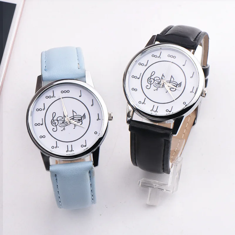 

Fashion Music Symbol Female Watches Ladies Simple Leather High-Class Sale Wristwatch Quartz Ultra-Thin Women's Clock relogios