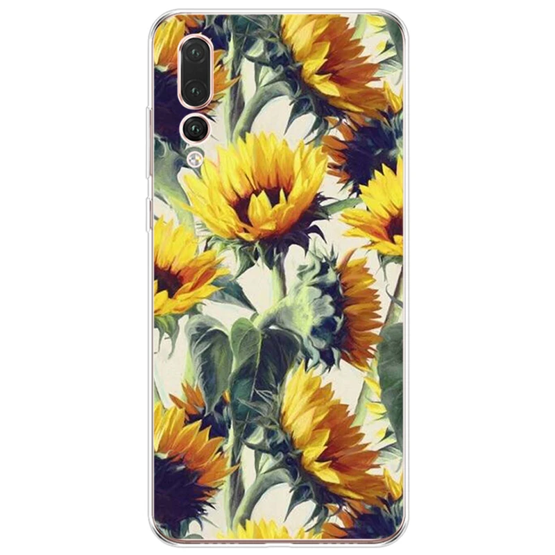 Чехол с подсолнухами для Huawei P9 P10 P20 PLUS P30 PRO P8 lite P smart|Бамперы| |