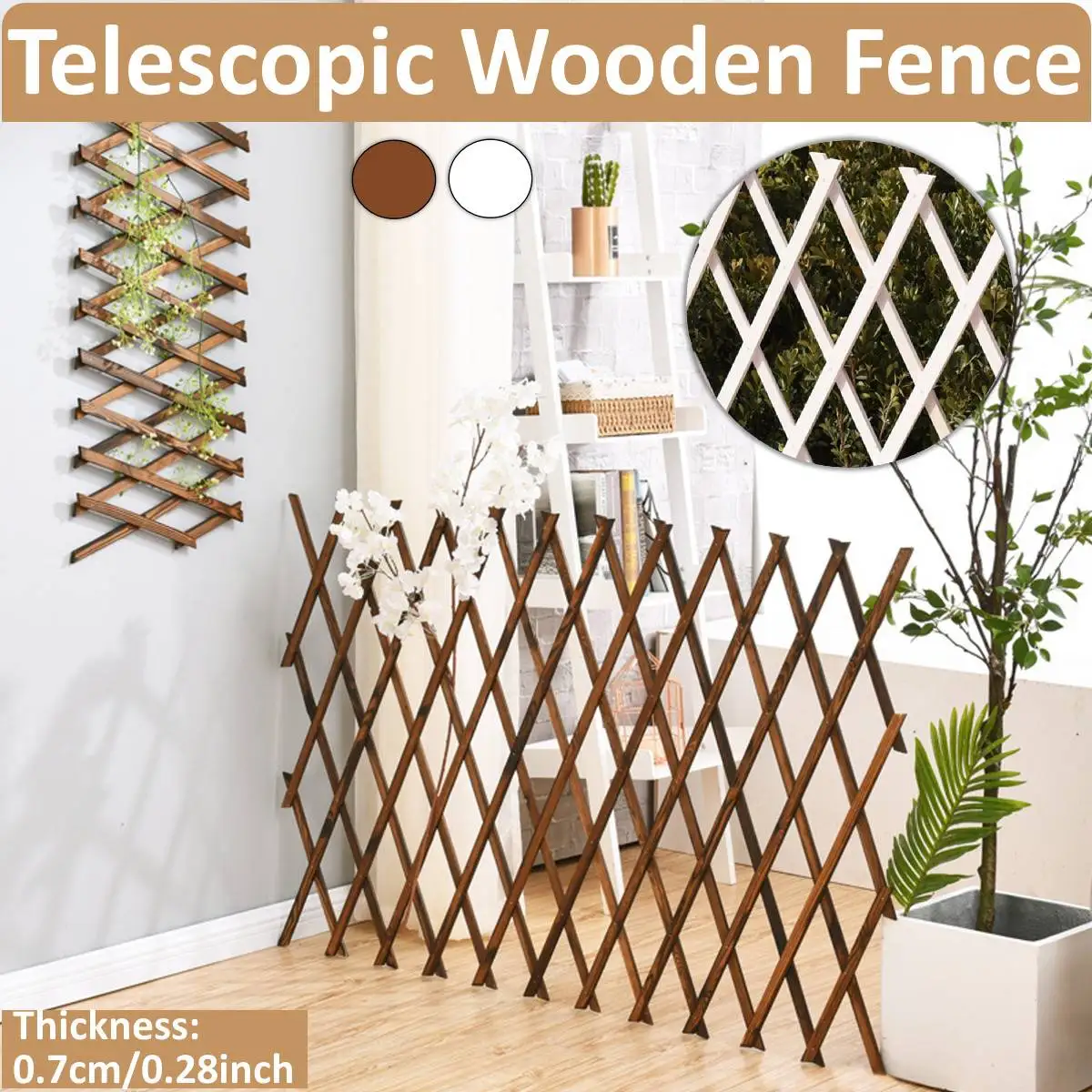 

Expanding Wooden Garden Anticorrosive Wood Pull Net Wall Fence Panel Plant Climb Trellis Support for Home Yard Garden Decoration