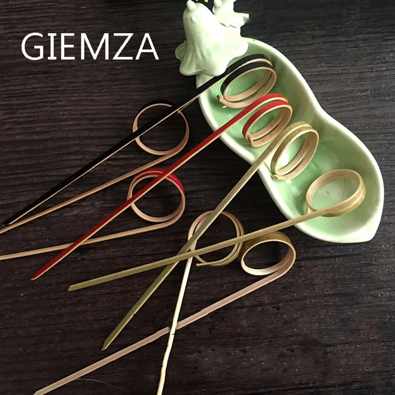 GIEMZA Горячая 50 шт. оформление коктейлей вина иглы натуральная бамбуковая палочка подключения фруктовый знак бутылки Декор инструмент микс Cudgel бар кофе