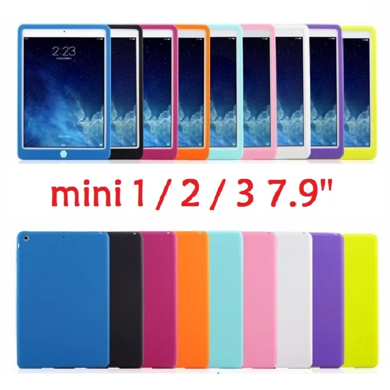 

Suger Color Rubber Tablet Coque for iPad mini 2 mini 3 Case Silicon Soft A1432 A1599 A1490 Funda for iPad mini 1 2 3 7.9'' Cover