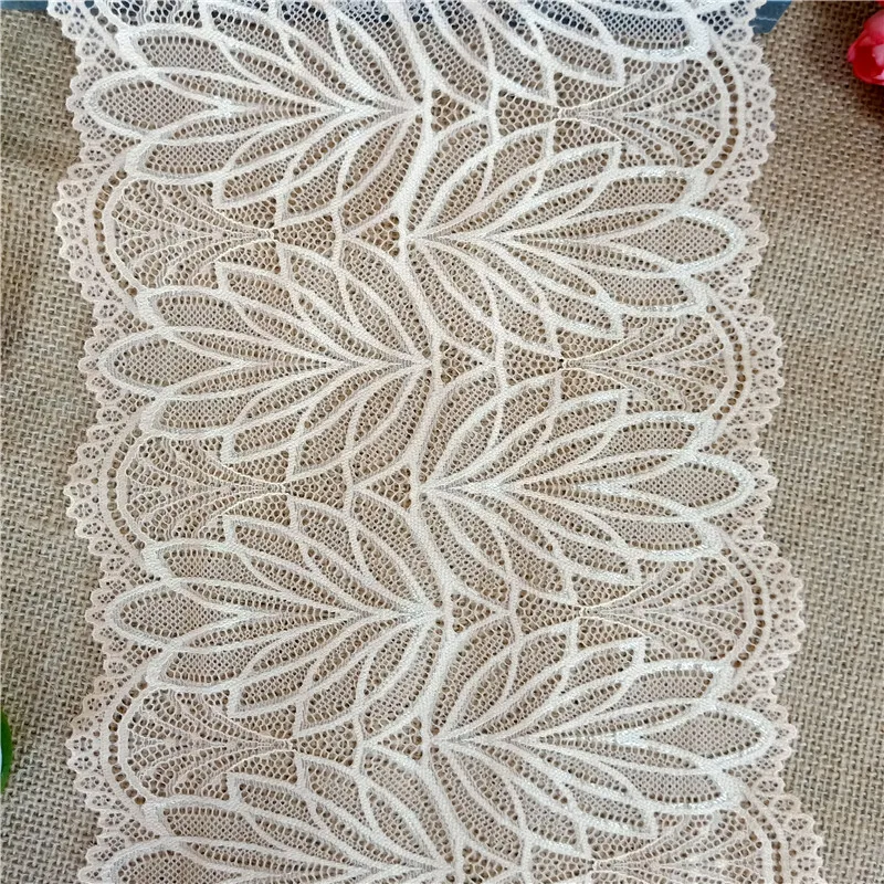 E2895 ширина 20 см высококачественное эластичное цветное кружево цвета слоновой