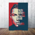 Криштиану Роналду, надпись Hope, Картина на холсте, Декор, настенное искусство, картины для спальни, кабинета, дома, гостиной, украшение, принты, плакат