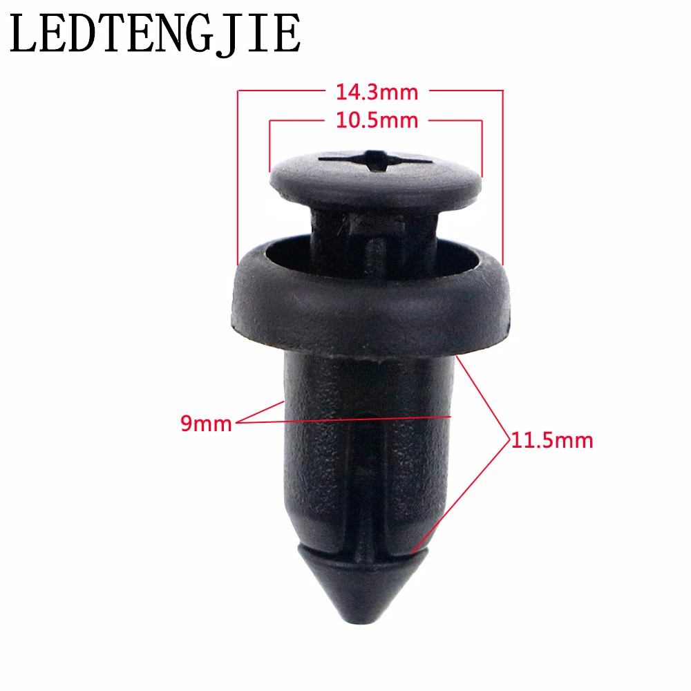 

LEDTENGJIE 100Pcs Push-type Plastic Rivets Clips Auto Vehicle Car Bumper Clips Retainer Fastener Rivet Door Panel Fender Liner