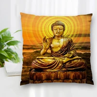 custom religion buddha pillow case polyester decorative pillowcases zipper pillow case pillowcase cover square 40x40cm
