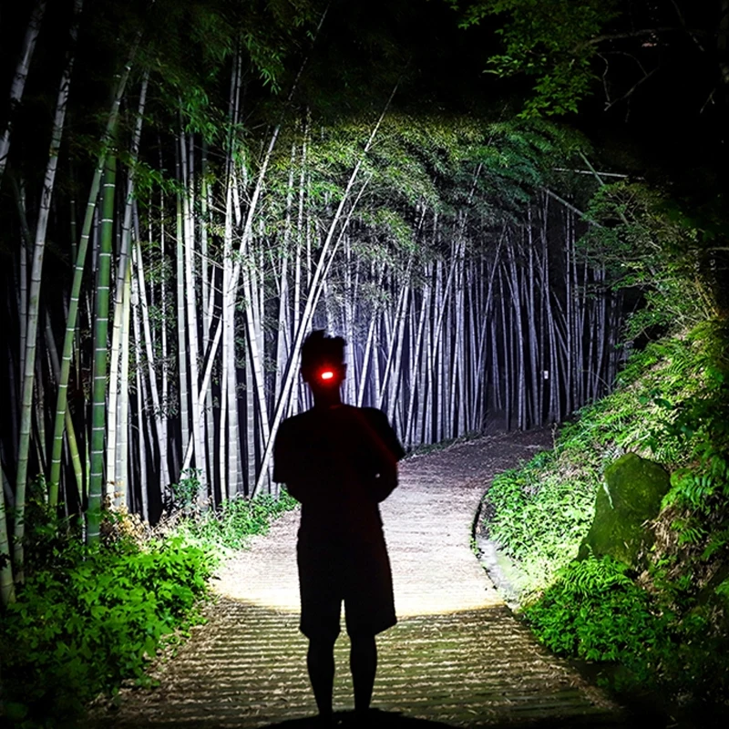 Мощный широкоугольный COB светодиодный налобный фонарь уличсветильник красный