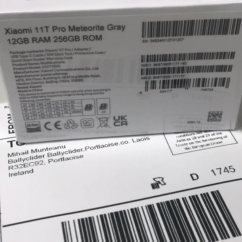 Xiaomi 11T Pro Global Version Snapdragon 888 NFC Harman Kardon 120W HyperCharge 2K Display 5000mAh Battery 5G Smartphone