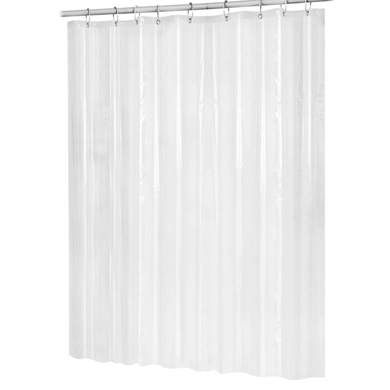 

180Cmx180Cm Plastic Peva Waterproof Shower Curtain Transparent White Clear Bathroom Curtain Luxury Bath Curtain With Hooks