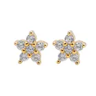 Женские серьги с пятиконечной звездой, серьги из стерлингового серебра с золотым паве 14 карат, Простые Модные свадебные украшения, аксессуары