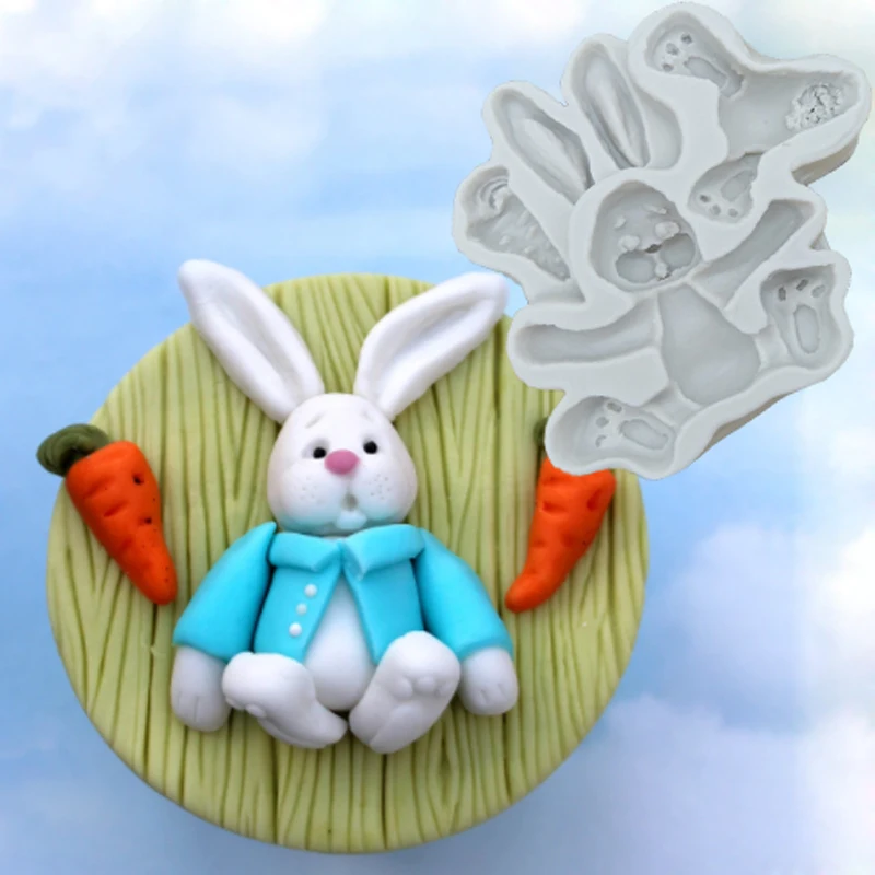 Кролик сахар кнопки формы помадка торт инструменты силиконовые сахарный