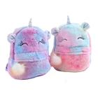 Стильная футболка с изображением персонажей видеоигр рюкзак для мальчиков и девочек плюшевые рюкзаки с единорогом милые модные меховые рюкзаки, детские школьные сумки для детей подарок сумка для книг