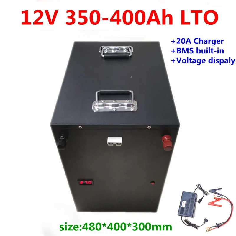 GTK LTO 12V 400Ah 380Ah 350Ah аккумулятор из лития и титана 12V с BMS для хранения солнечной энергии RV Троллинг мотор+ 20A зарядное устройство