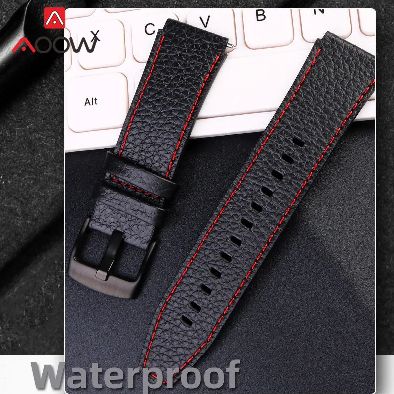 Ремешок из натуральной коровьей кожи 22 мм мужской спортивный сменный Браслет для