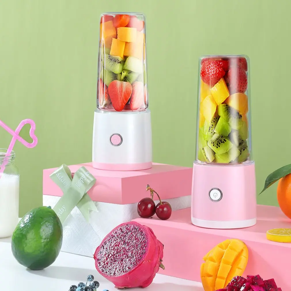 

Portable Electric Juicer USB Rechargeable Juice Cup Home Fruit And Vegetable Masher General Type Two-leaf Knife