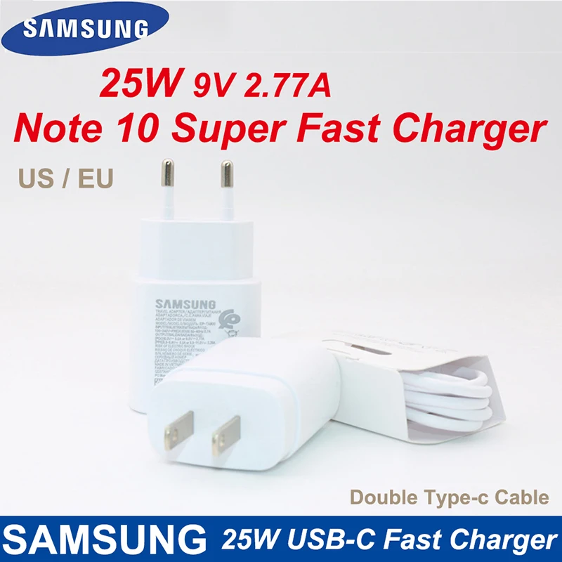 

SAMSUNG Original Super Fast Charge Wall Charger EP-TA800 For Samsung GALAXY Note 10 Plus S10 Plus S10Plus 5G A90 A80 A70 S20 25W