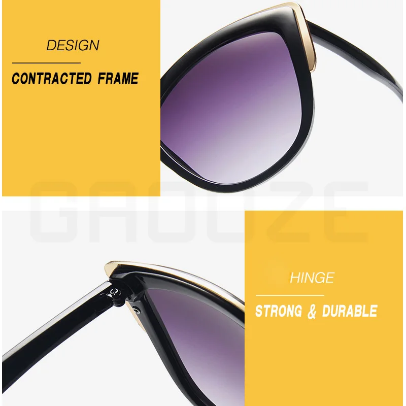 

Cat Eye Sunglasses Women 2020 Luxury Brand Vintage Gradient Cateye Glasses for Driving Fashionable Female Retro Eyewear YJ007
