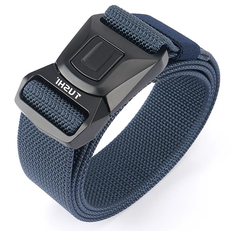 

LUANA Hard Metal Simple Convenient Tactical Belt Soft Genuine Nylon Military Belt Tough Non-Slip Men's Hunting Fishing Belt