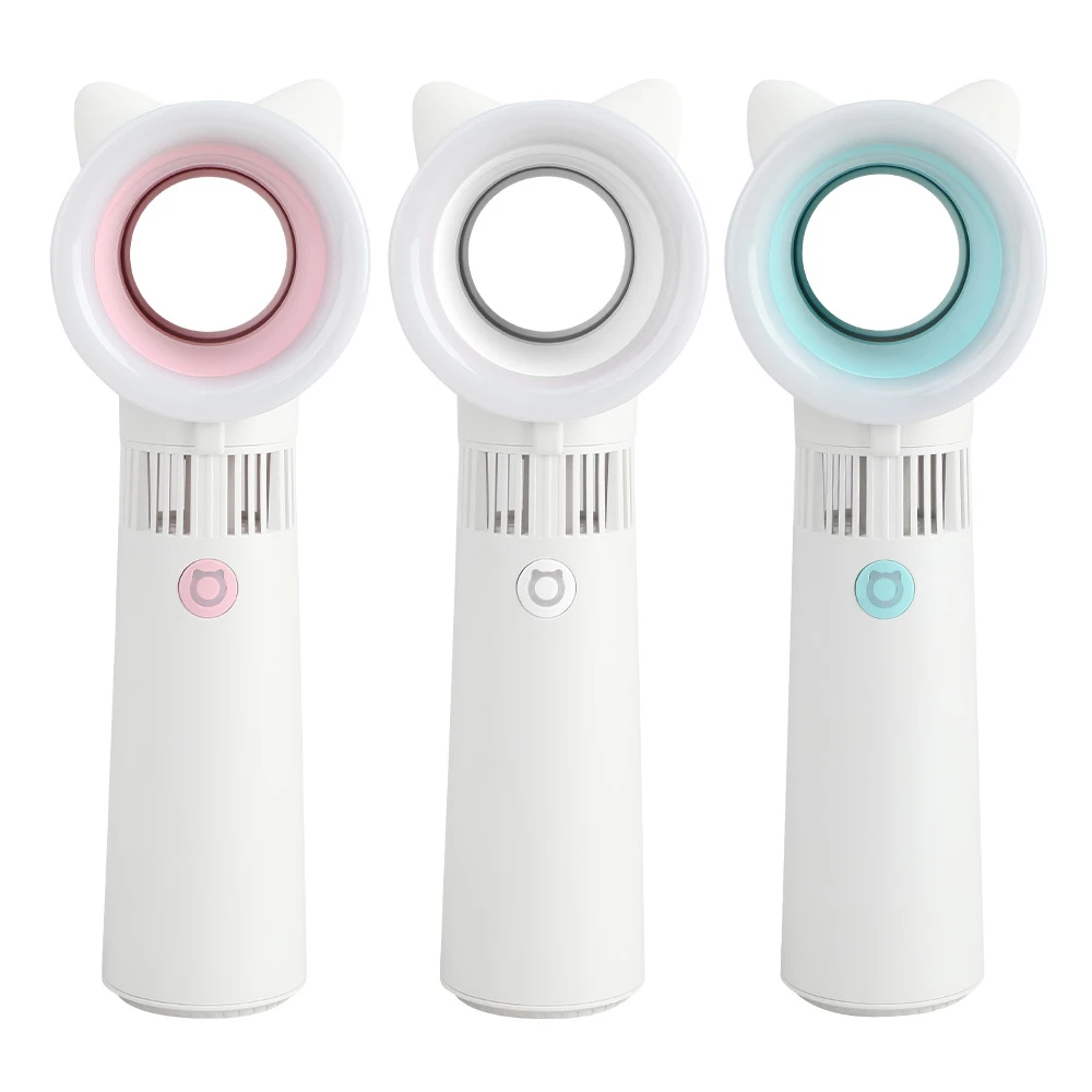 

New Handheld Bladeless Fan USB Rechargeable NO Leaf Mini Fans Hand Held Travel Cooling Air Cooler Fan Leafless