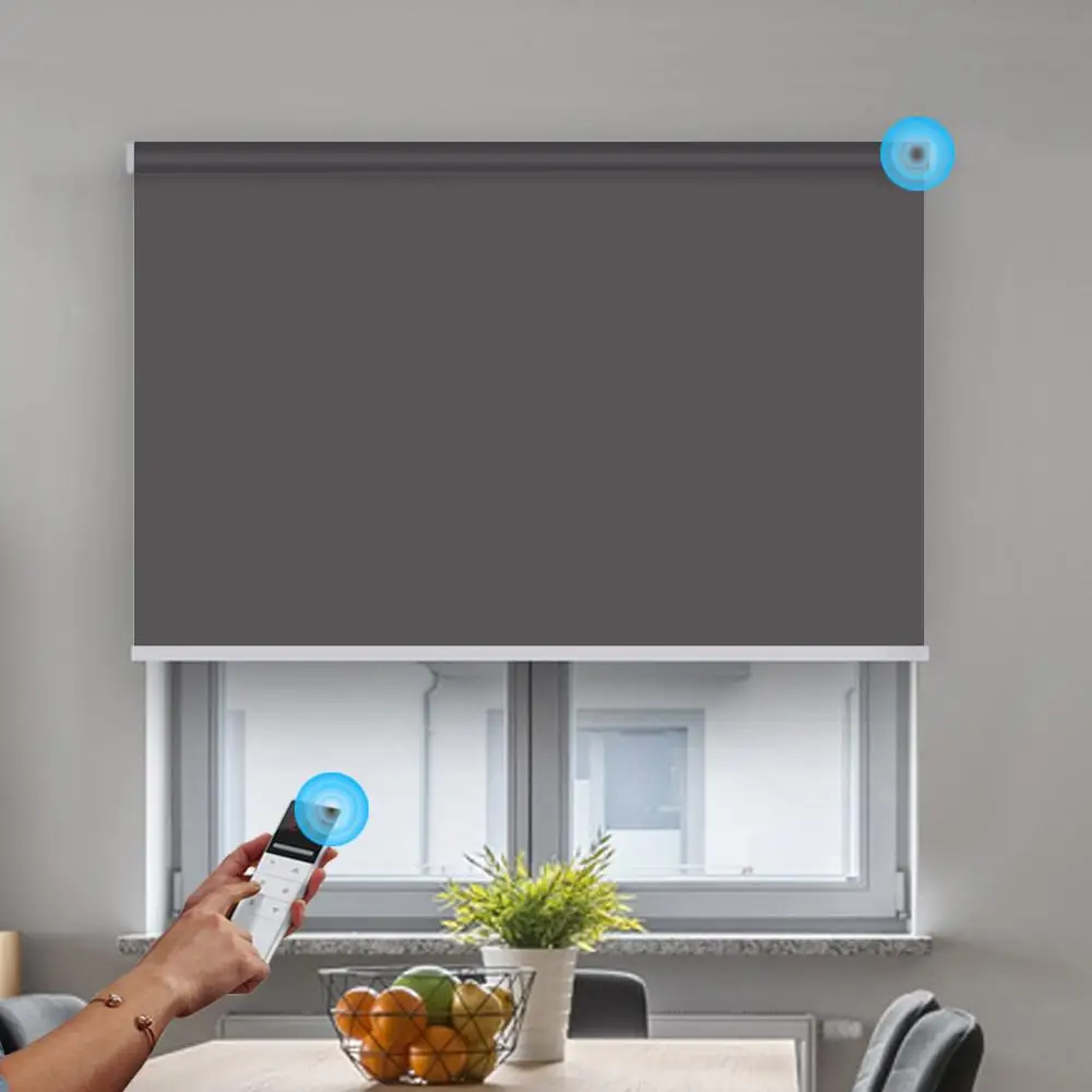 Моторизованные рулонные шторы ZSHINE перезаряжаемый мотор полностью затемняющие