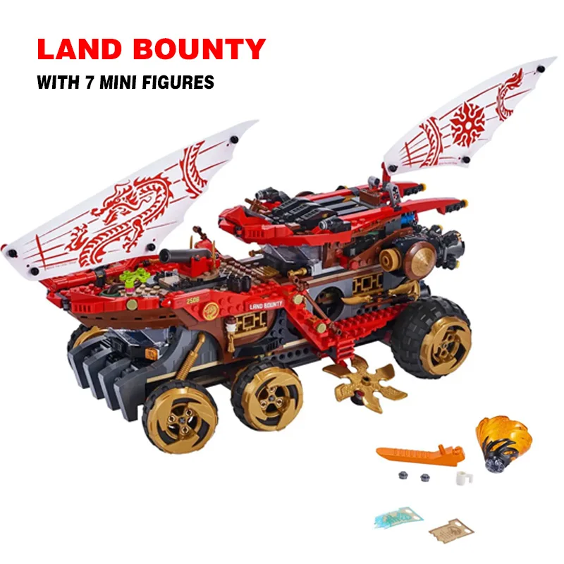 

Ниндзя серия фильмов Land Bounty автомобиль строительные блоки кирпичи модель для обучения детей Рождественский подарок на день рождения игруш...