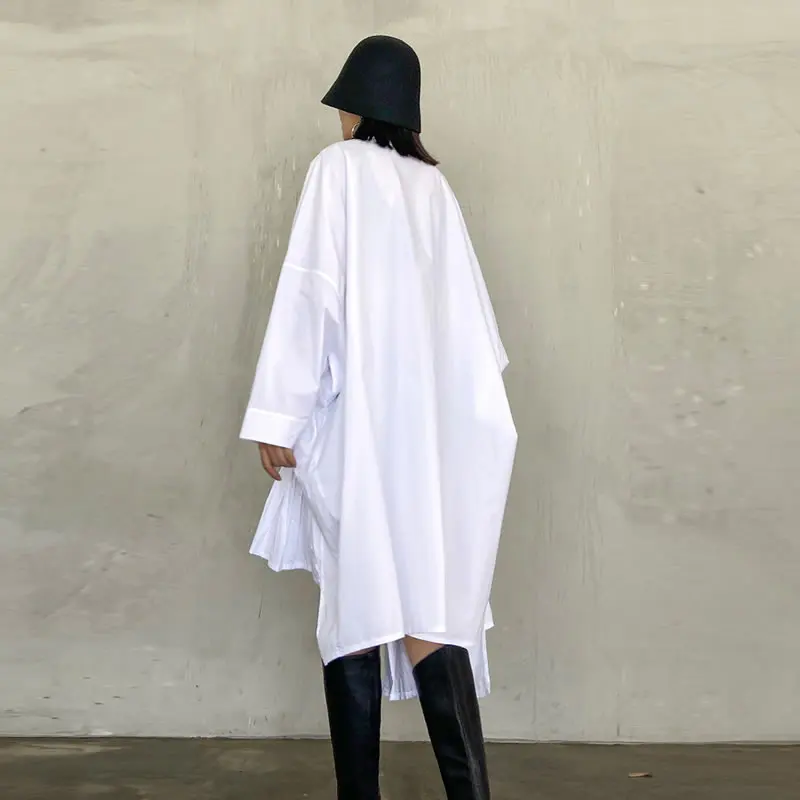 XITAO нерегулярные лоскутные плиссированные повседневные длинные блузки для