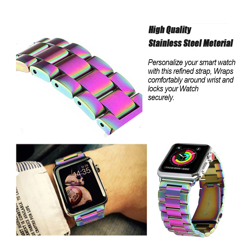 DEALELE Нержавеющая сталь ремешок для наручных часов Apple Watch серии 3/2/1 42 мм 38 версия