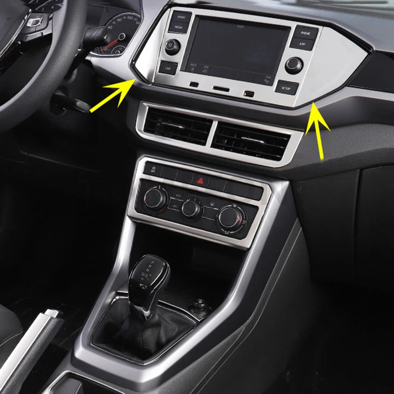 TOMEFON для Volkswagen T-Cross навигационный экран монитор панель Крышка отделка интерьерные аксессуары из нержавеющей стали