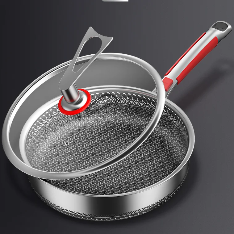 

Сковорода из нержавеющей стали, кухонная сковорода, антипригарная сковорода для приготовления яиц на завтрак, индукционная плита, кухонная...