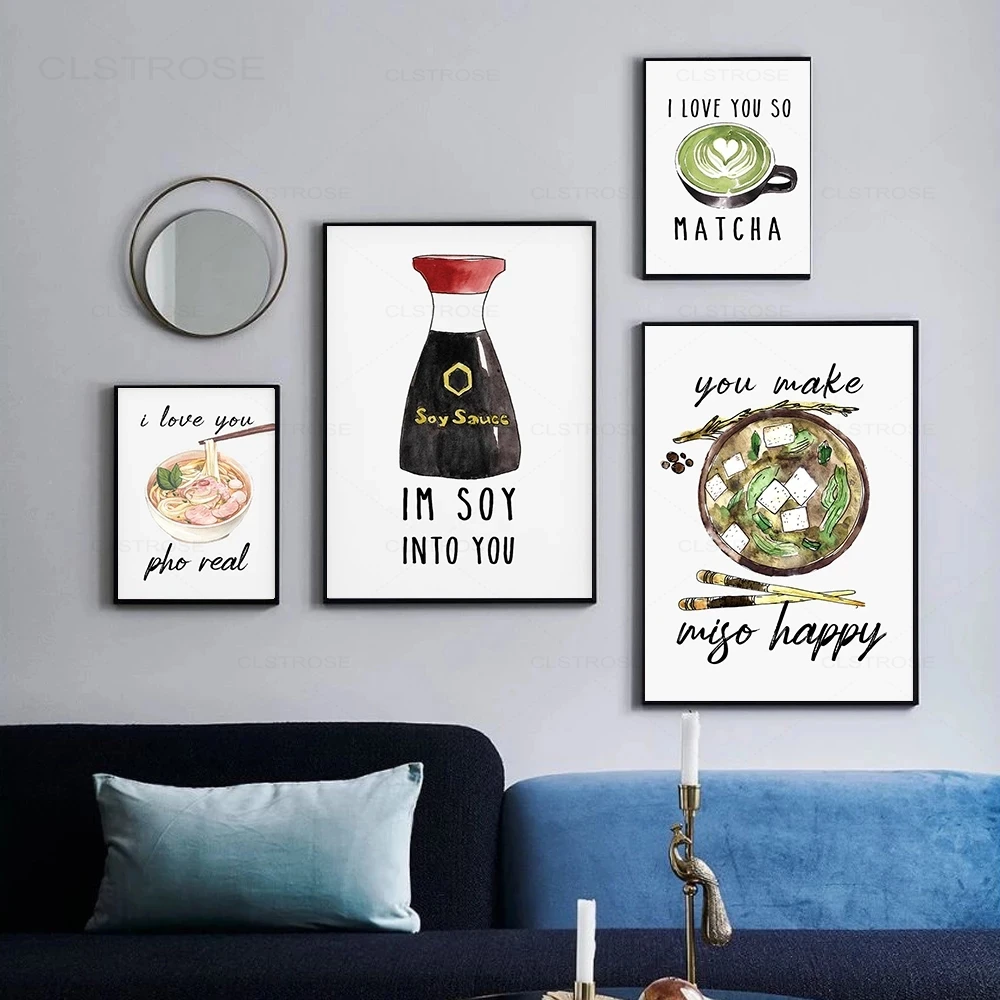 

Aesthetics Noodles Coffee Asian Food Poster Canvas Ainting Anime Wall Art Pictures for Home Kitchen Signs Home Decoration