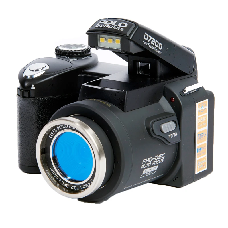D7200 digital cameras 13MP  DSLR cameras 24X Telephotos Lens & 8X Digital zoom Wide Angle Lens LED Spotlight