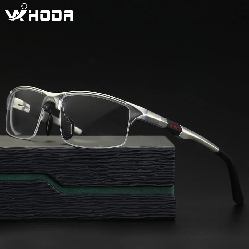 WIHODA Aluminum Magnesium Sportss Men's Glasses Frames , Outdoor AL-MG Spring Hinge Eyeglasses Glass Frame for Myopia F3121