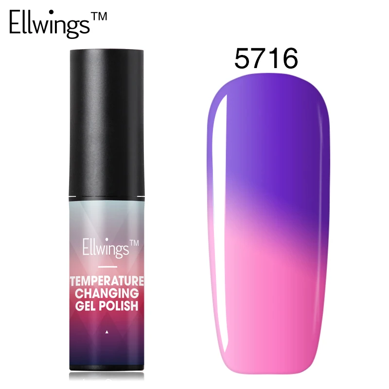 Ellwings 1 шт. Гибридный Гель-лак для ногтей, меняющий цвет, впитывающий цвет, Цветной Гель-лак для ногтей, Термическое изменение цвета, УФ Гель-лак для ногтей - Цвет: 5716