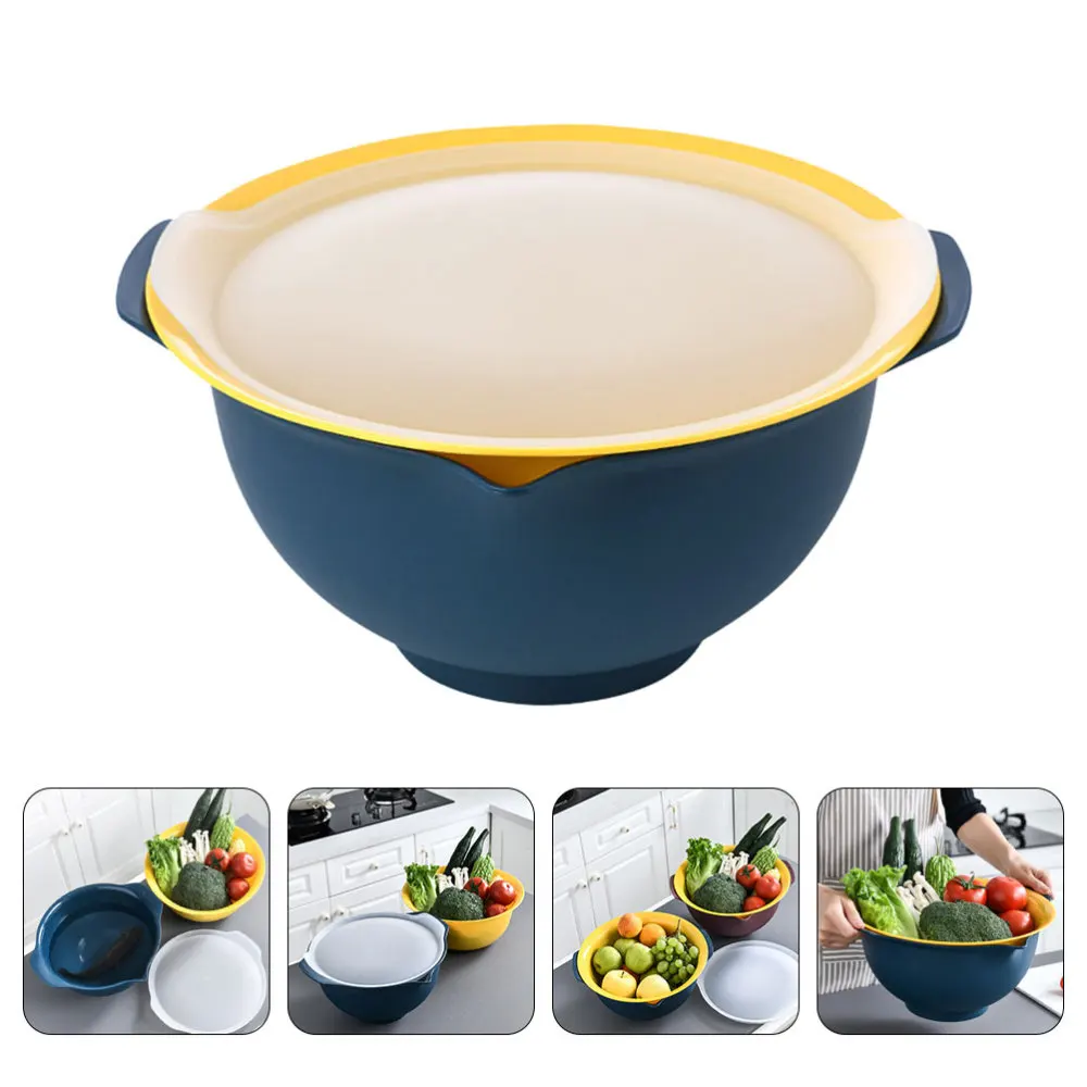 

Double-Layer Fruit Vegetable Washing Basket Kitchen Drain Basket (Dark Green)