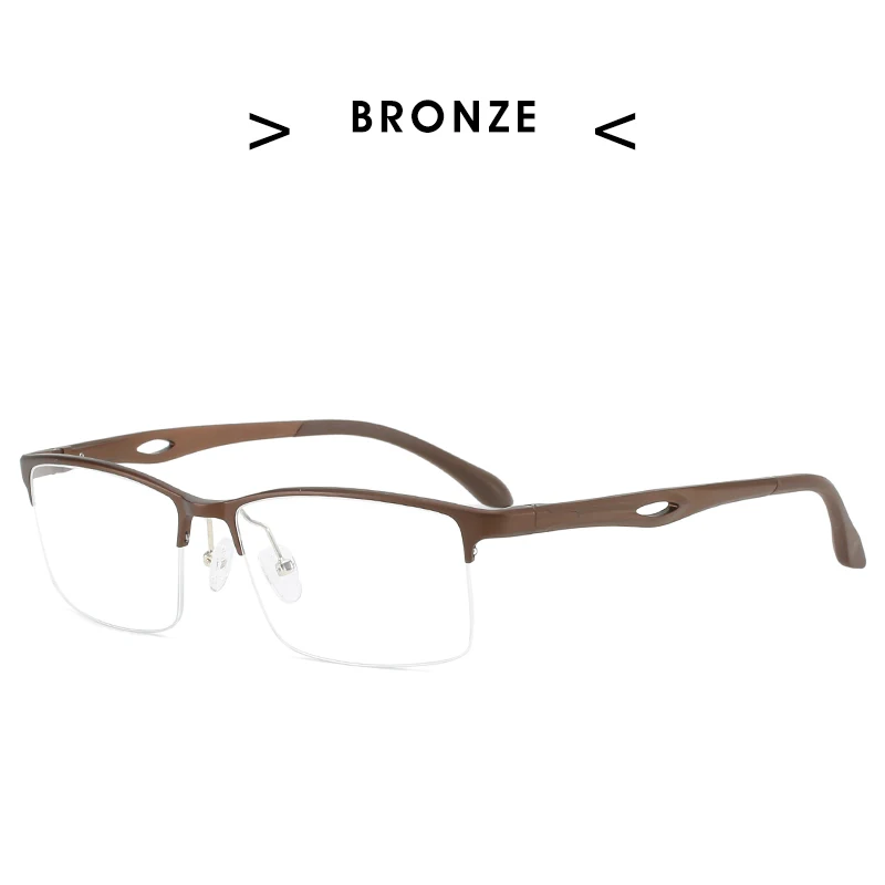 BROWN HDCRAFTER оправы для очков, прозрачные линзы, близорукость, оптическая пескрибция, половина оправы для очков, очки для мужчин, Oculos De Grau, корейский стиль - Цвет оправы: BROWN